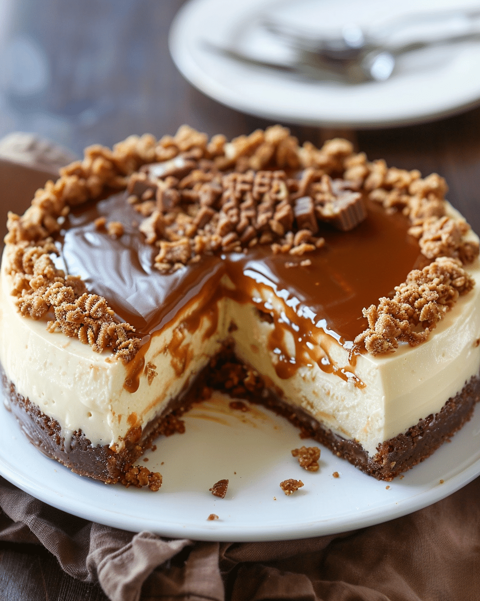 Caramel Toffee Crunch Cheesecake