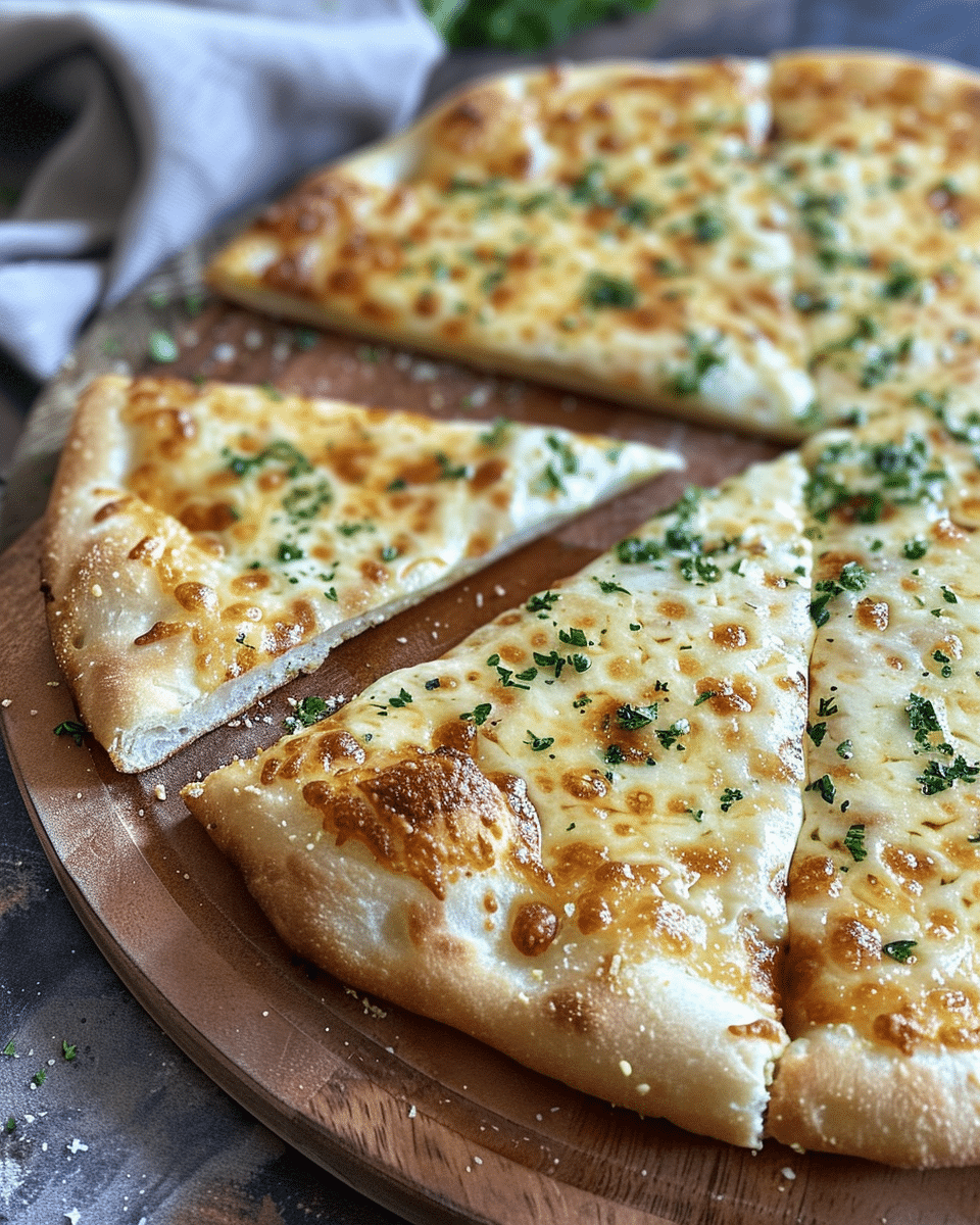 High Protein Cheesy Garlic Pizza (Low Calorie & Over 30 g Protein)
