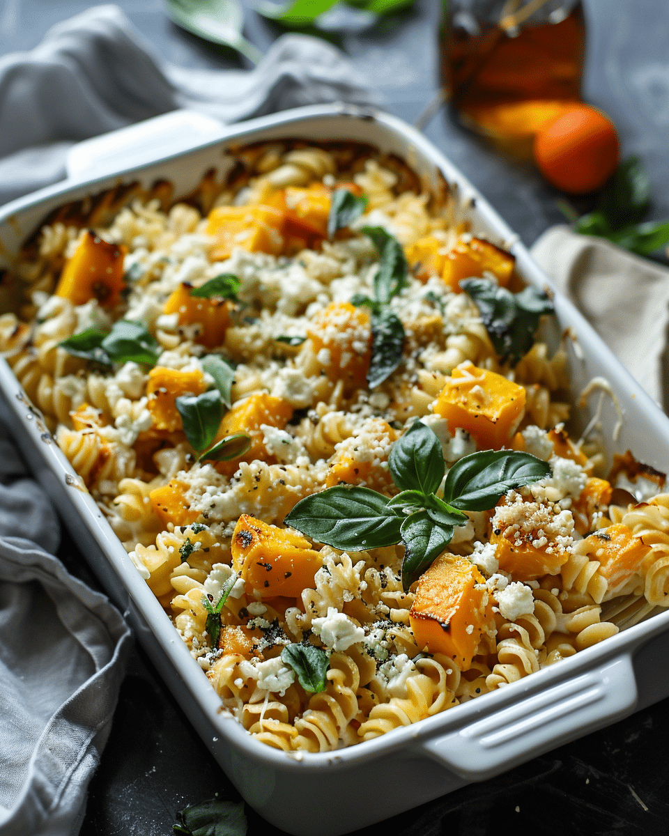Butternut Squash Baked Feta Pasta