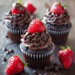 Chocolate Covered Strawberry Cupcakes