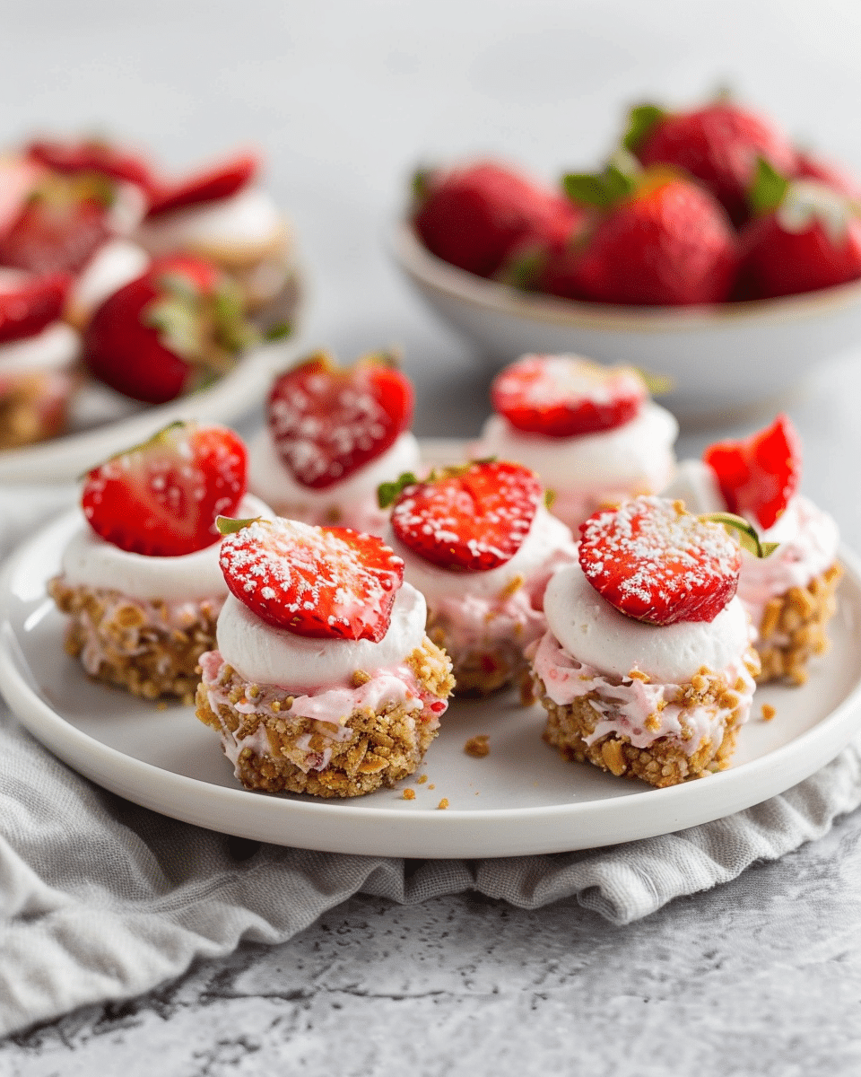 High Protein Healthy Strawberry Cheesecake Bites