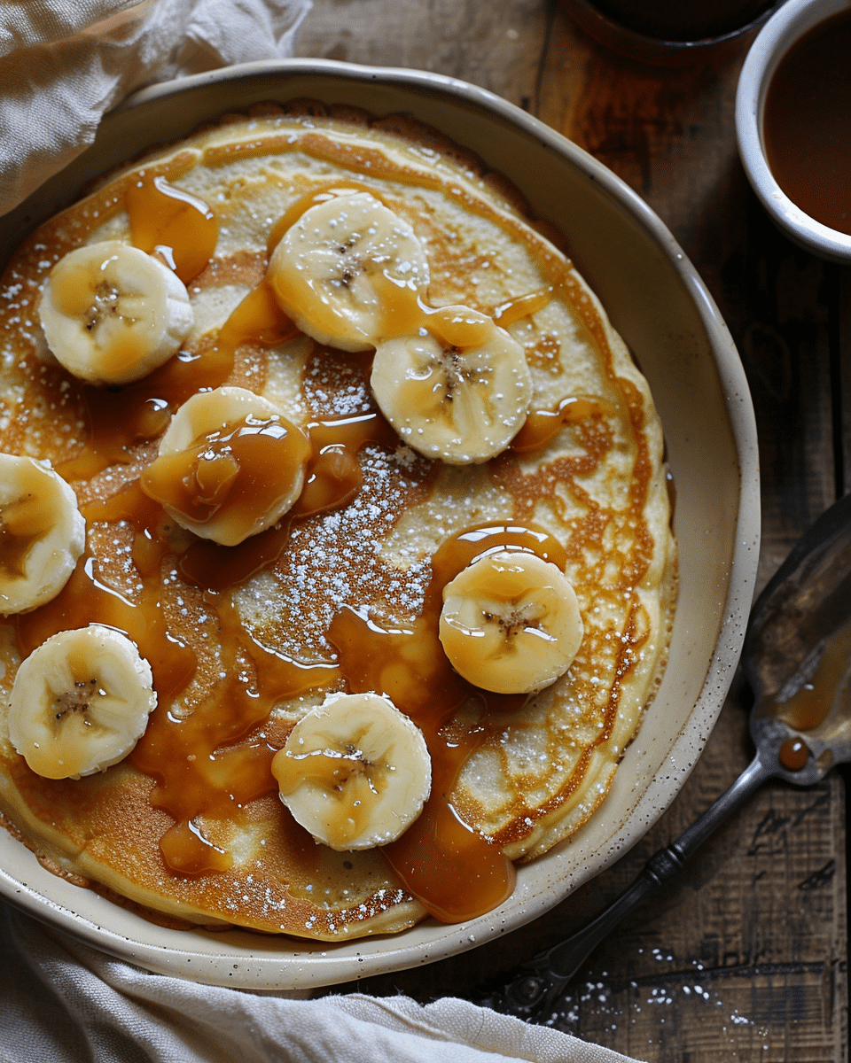 Banana Caramel Finnish Oven Pancakes