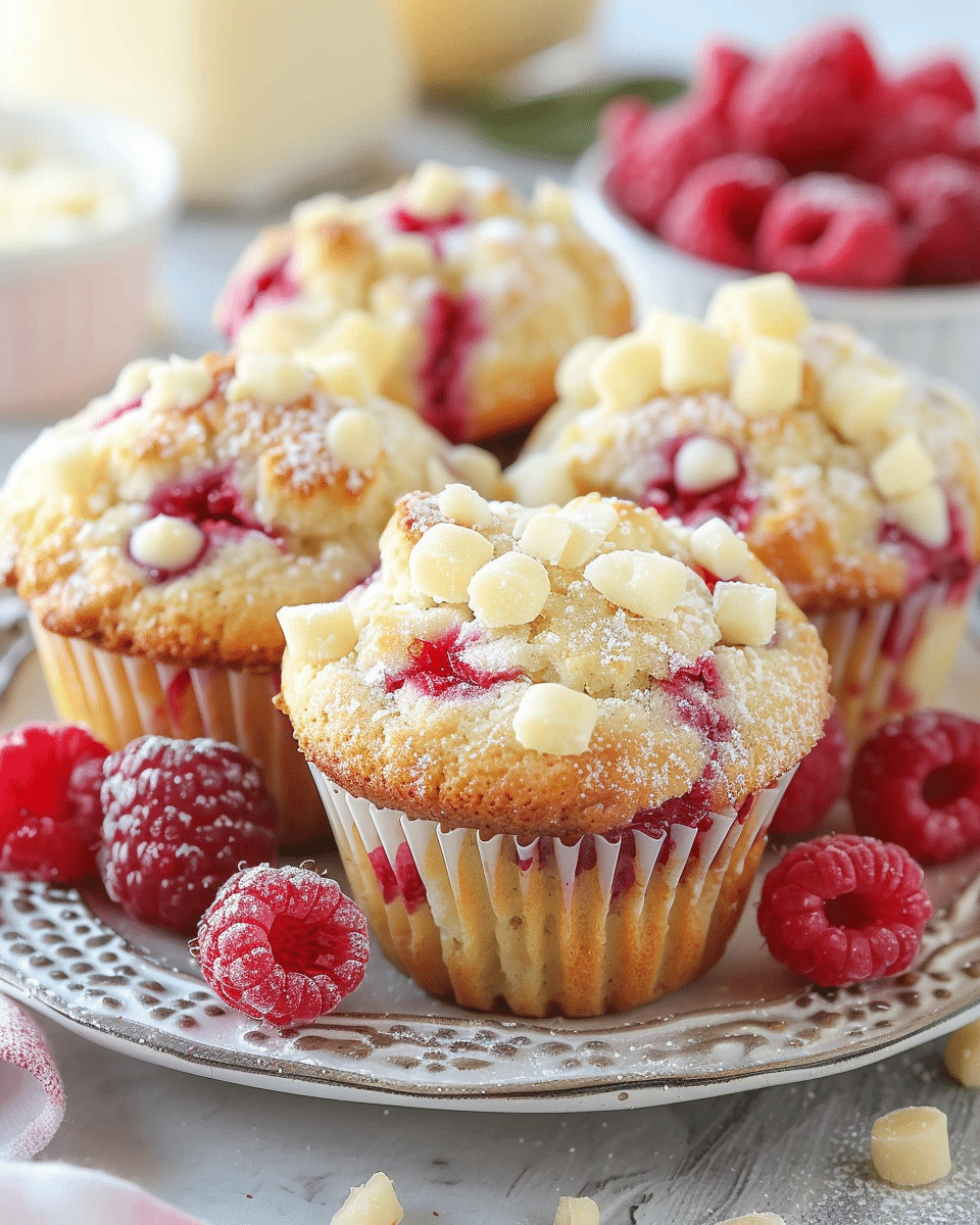 Raspberry White Chocolate Muffins