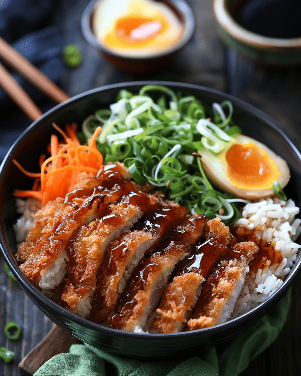Japanese Katsu Bowls with Tonkatsu Sauce