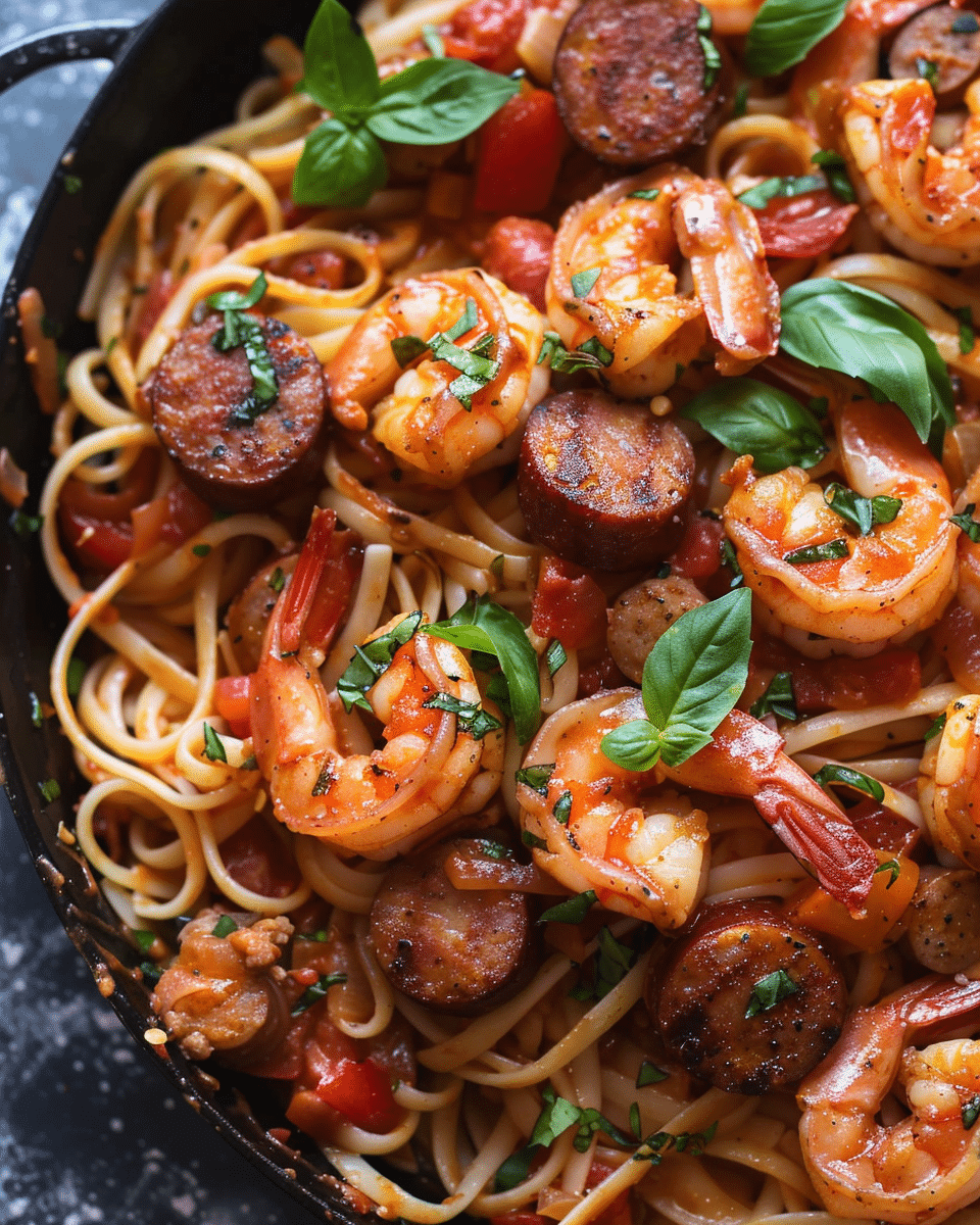 Cajun Shrimp and Sausage Pasta