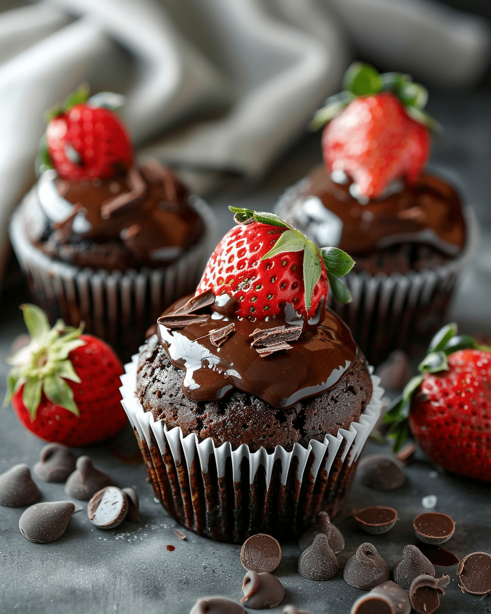 Chocolate Covered Strawberry Muffins