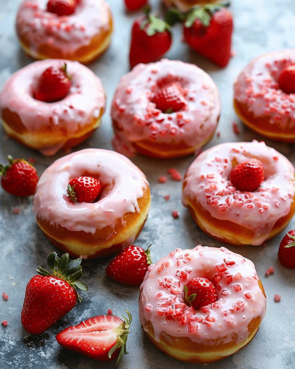 Triple Strawberry Milk-Bread Donuts