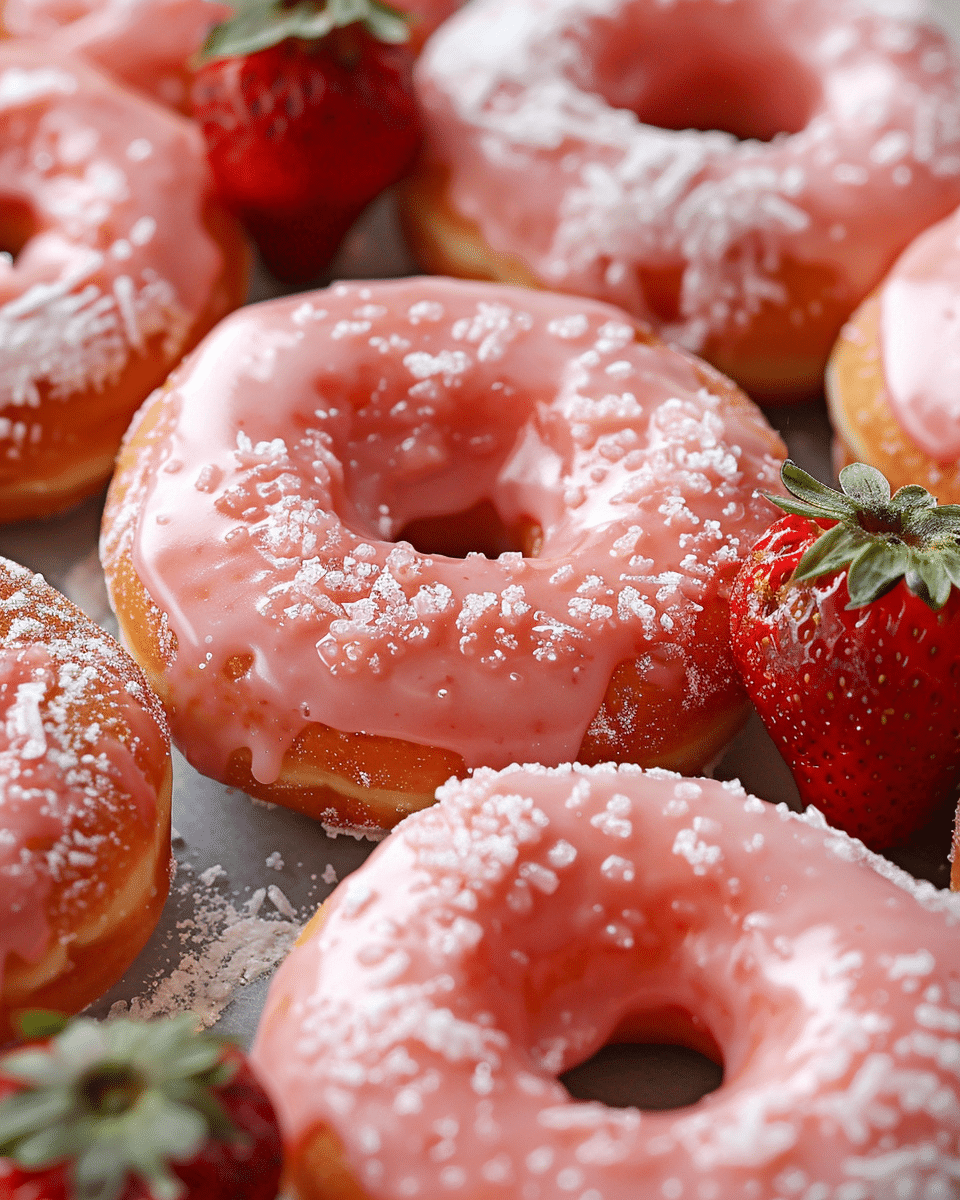Strawberry‑Glazed Donuts