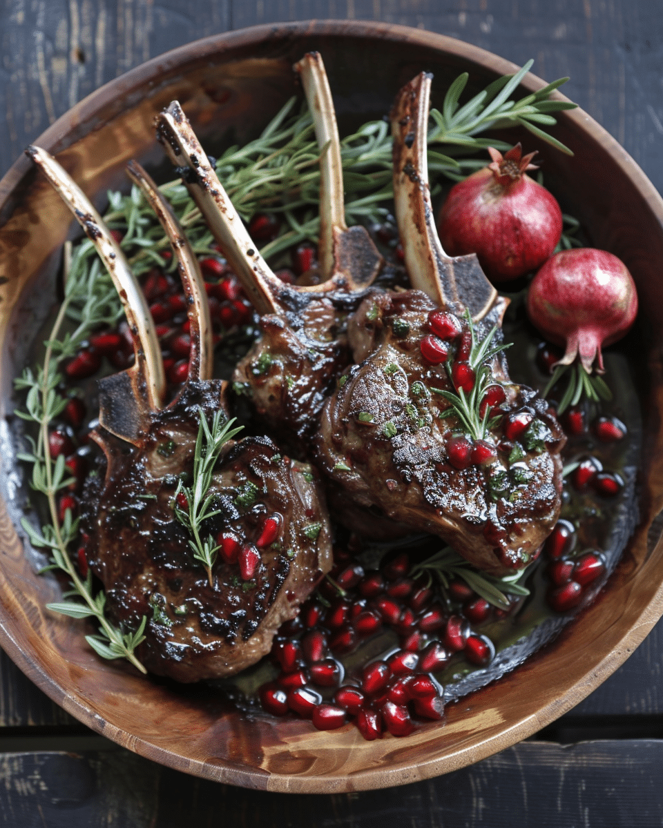 Fancy Pomegranate Lamb Chops