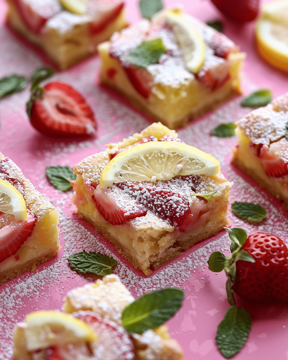 Strawberry Lemon Blondies Recipe