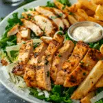 Healthy Chicken Caesar Salad with Fries (High Protein)