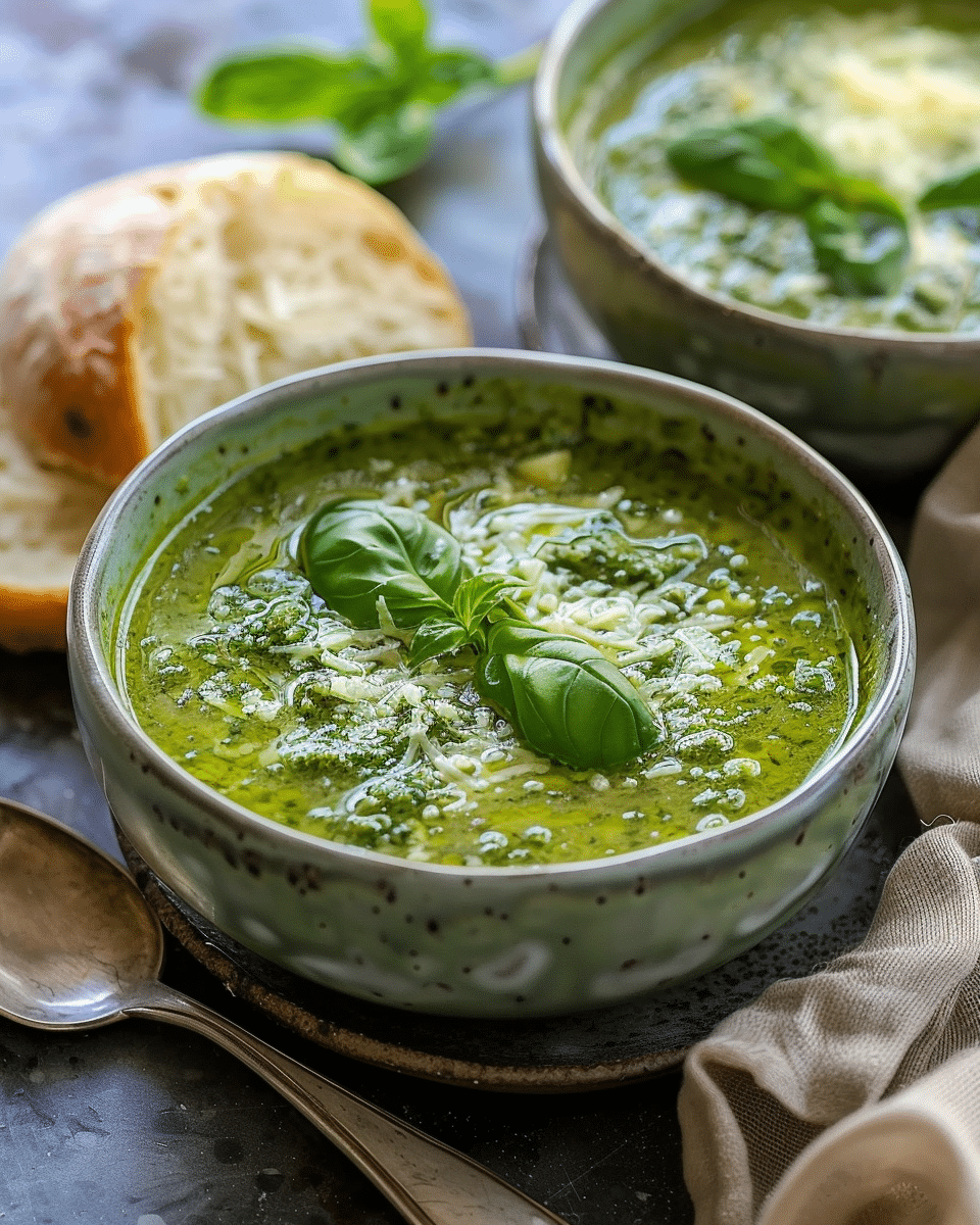 Italian Basil Pesto Vegetable Soup