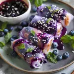 Crispy Blueberry Spring Rolls