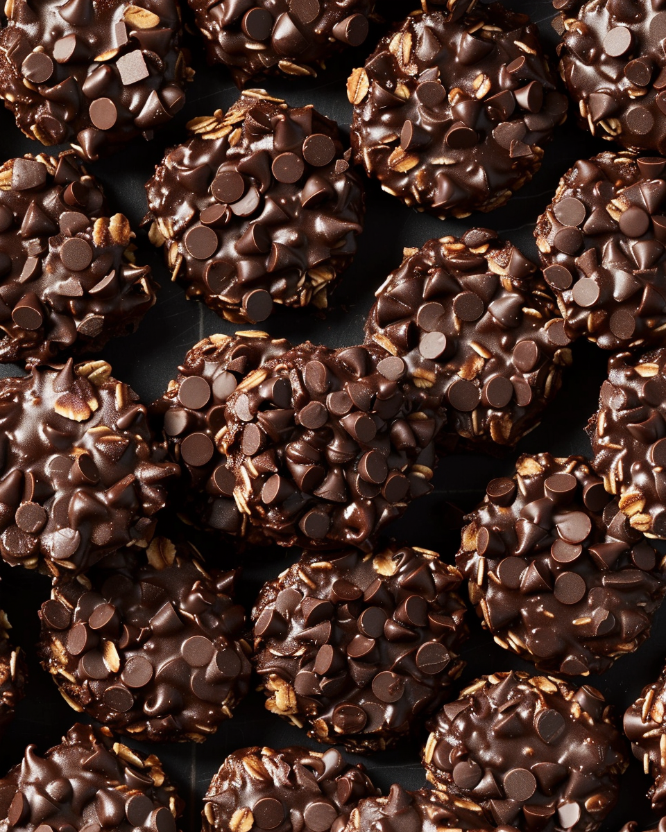 Dark Chocolate and Oat No-Bake Cookies