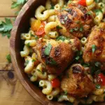 Baked Chicken Thighs and Macaroni Salad