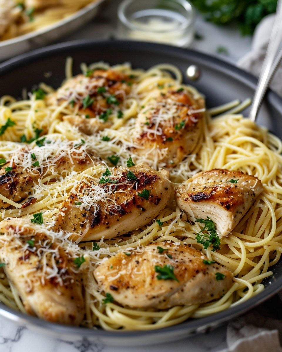 The Best Chicken Garlic Parmesan Pasta