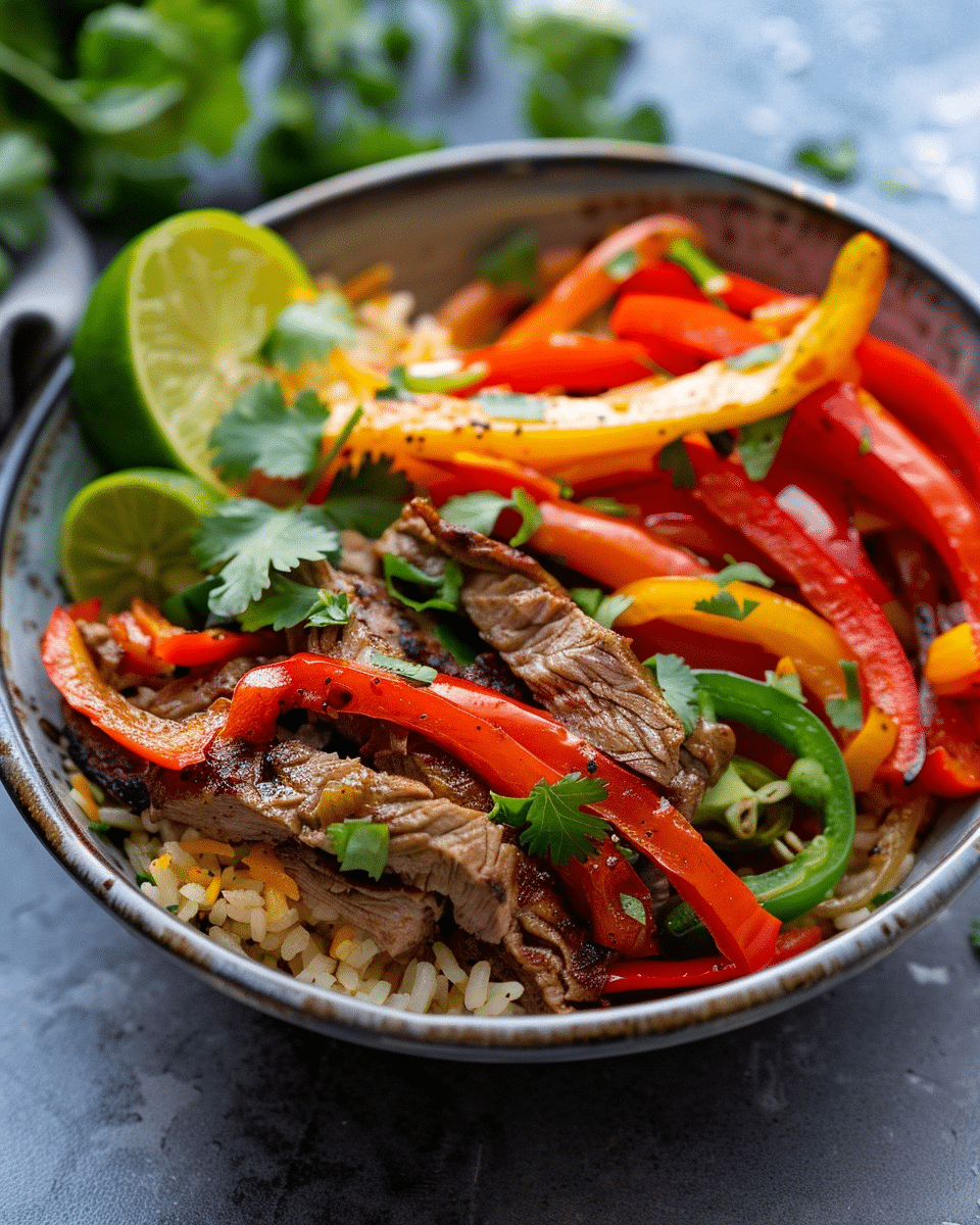 High Protein Steak Fajita Bowl