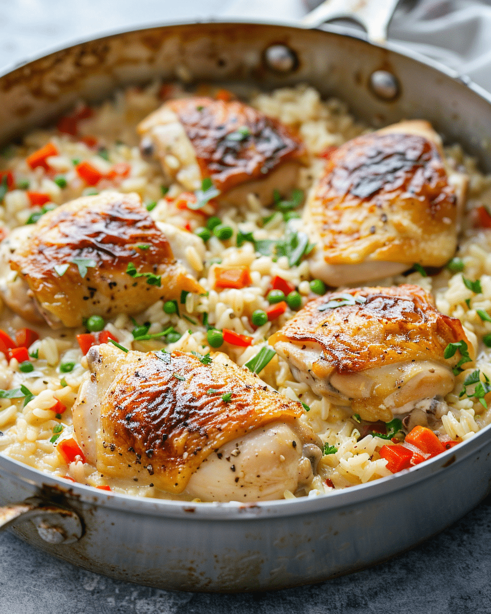 Best One-Pan Creamy Parmesan Chicken and Rice