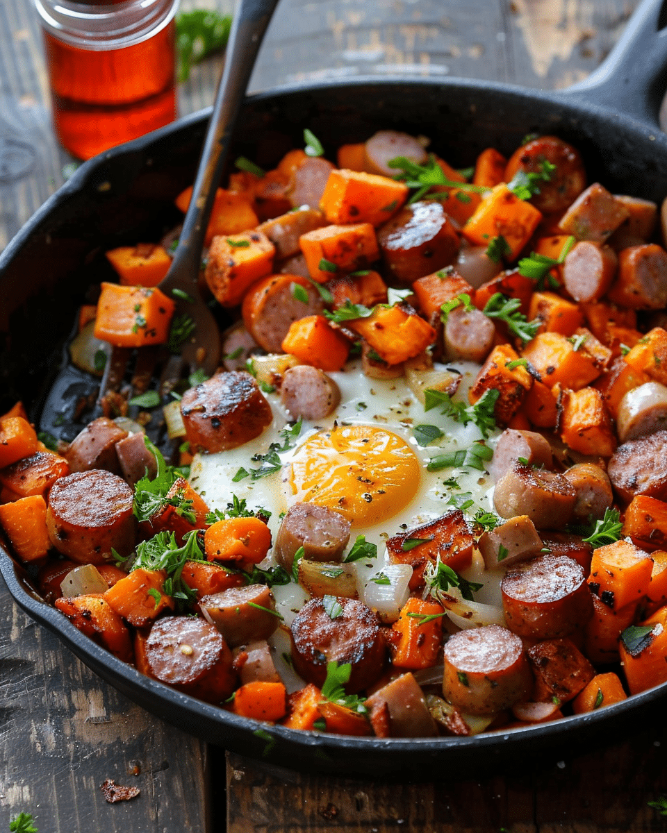 Sweet Potato and Chicken Sausage Hash