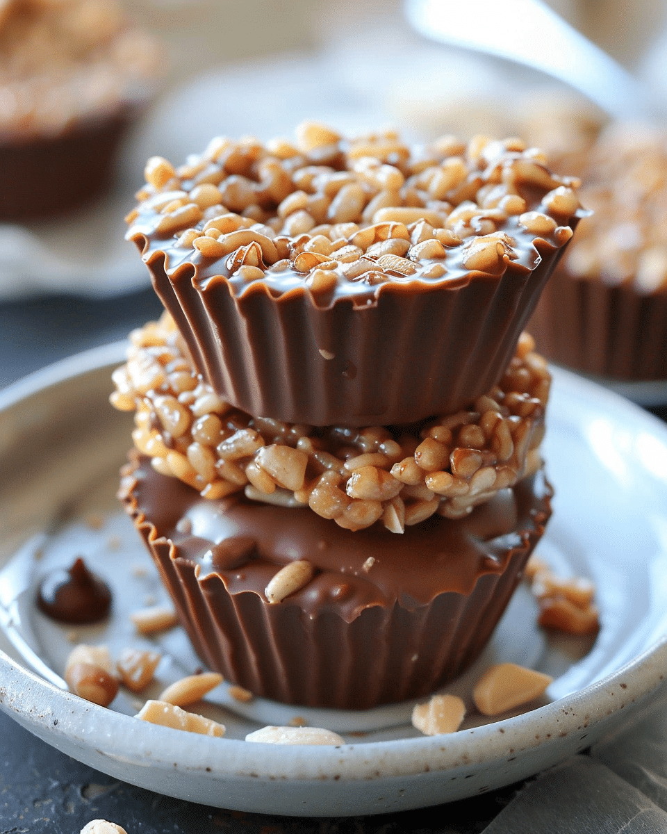 Chocolate Peanut Butter Rice Krispie Cups