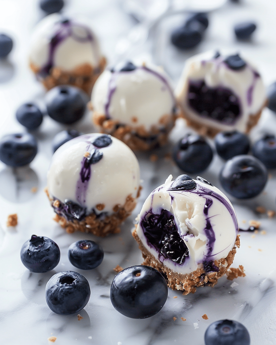 Blueberry Cheesecake Protein Bites