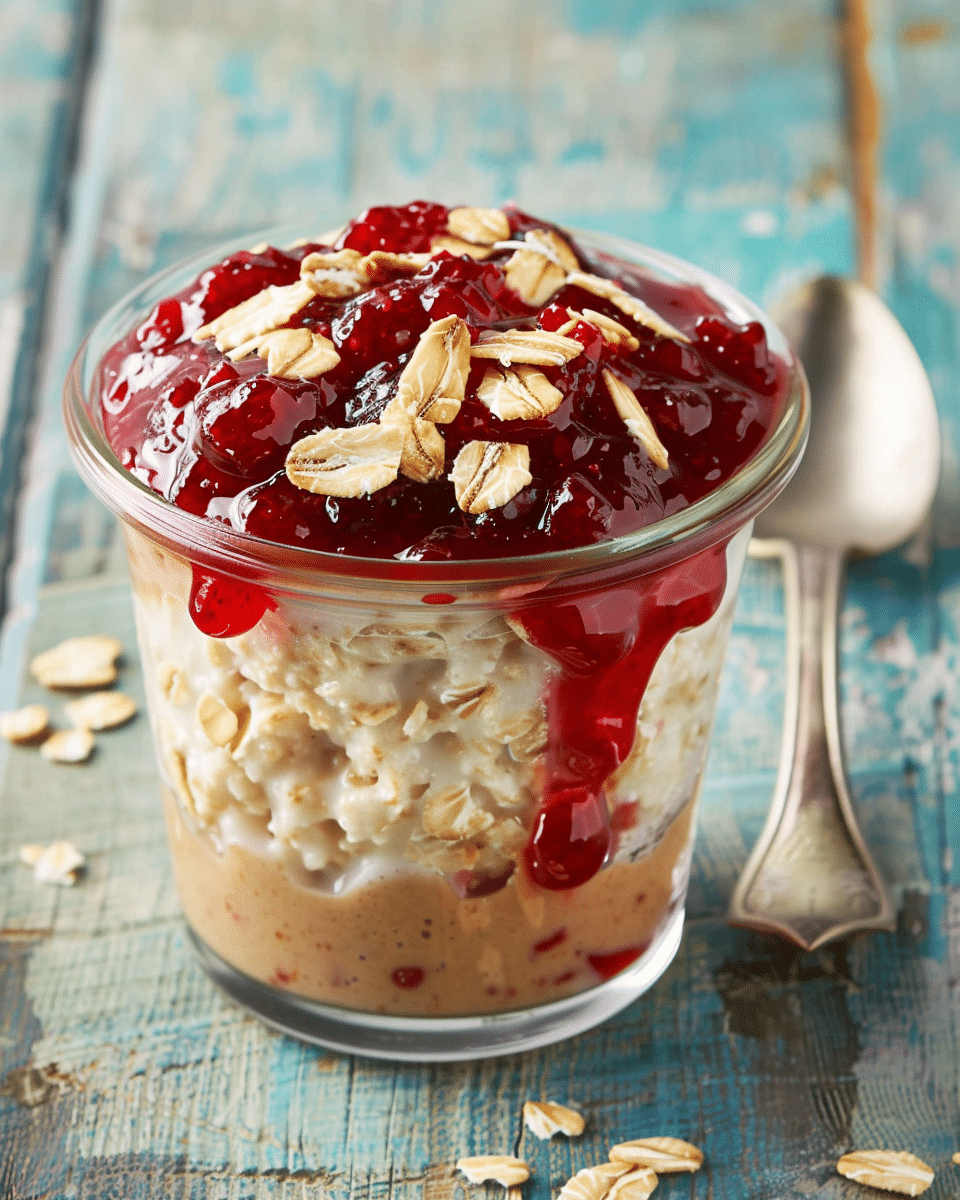 Peanut Butter & Jelly Overnight Oats