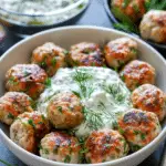 Healthy Greek Turkey Meatballs with Tzatziki