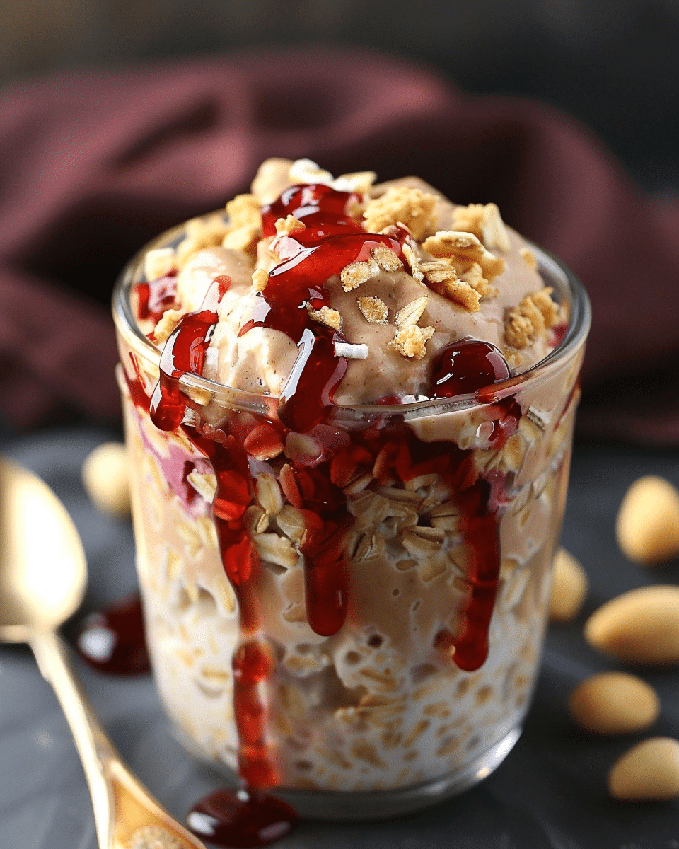 Peanut Butter and Jelly Overnight Oats