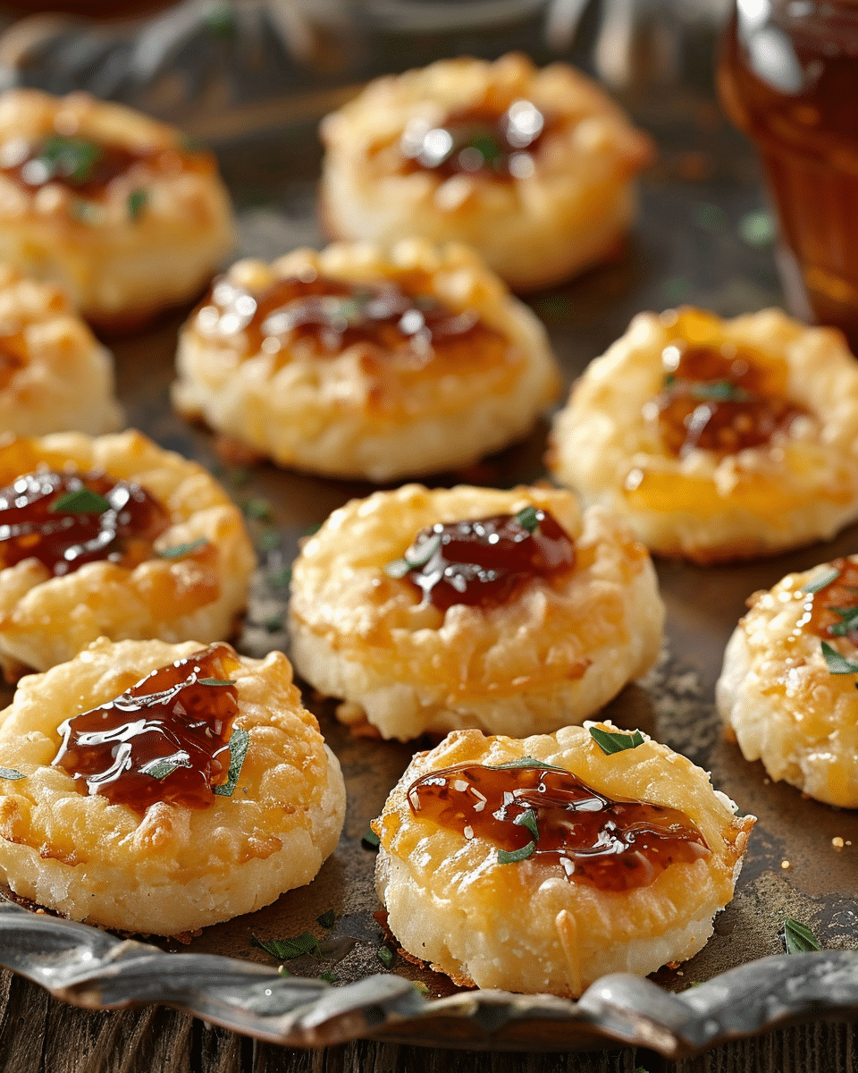 Cheesy Thumbprint Appetizers with Hot Pepper Jelly