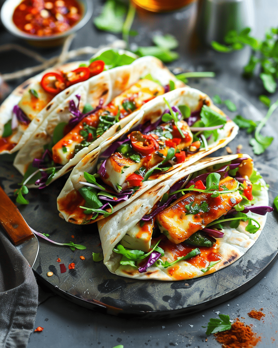 Sweet Chili Halloumi Wraps