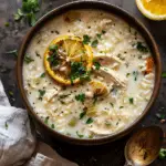 Lemon Coconut Chicken and Rice Soup