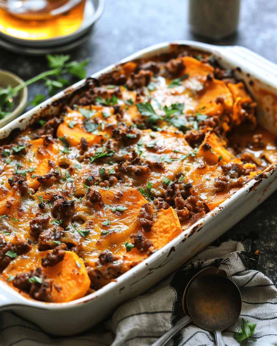 Ground Turkey Sweet Potato Bake