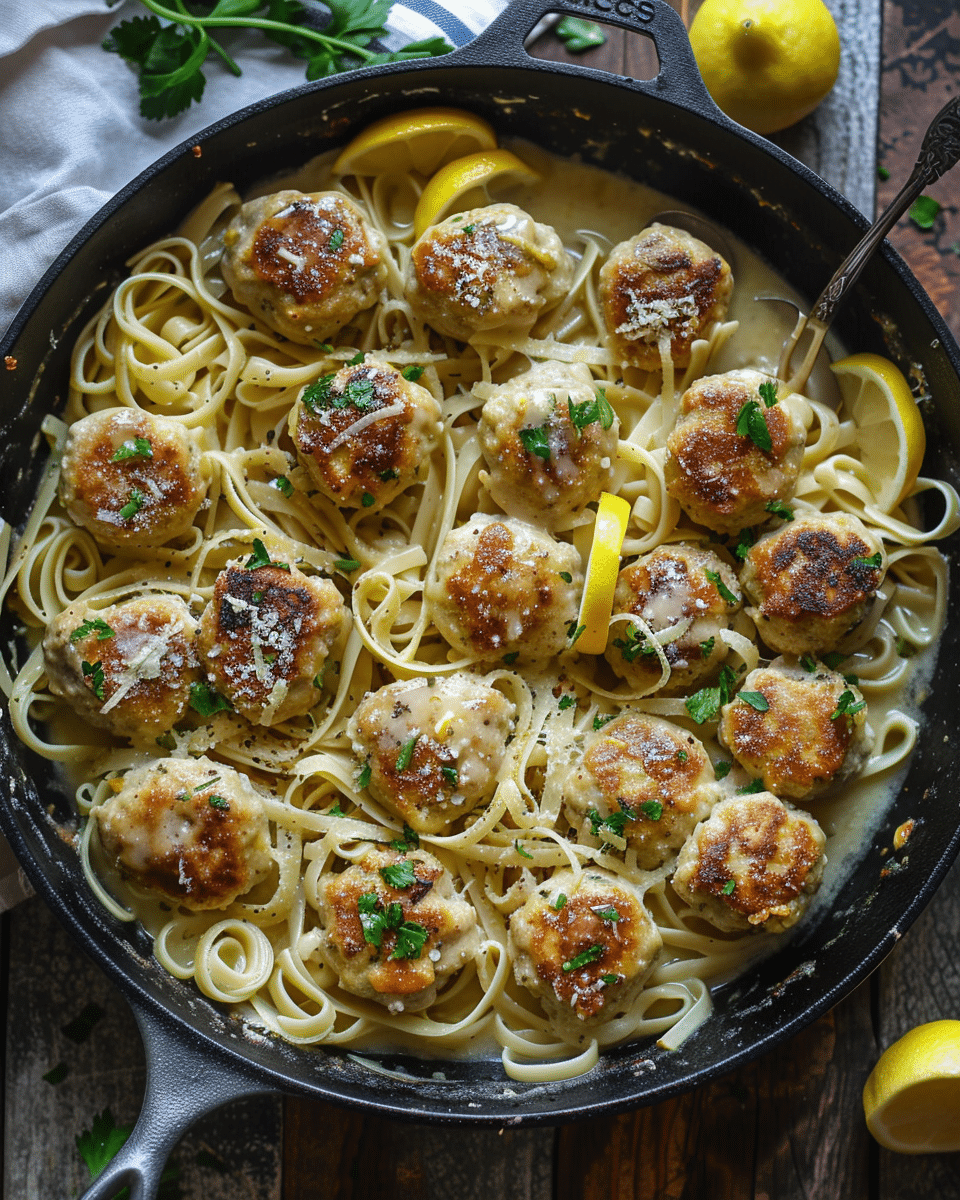 Lemony Chicken Piccata Meatballs