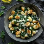 Crispy Gnocchi with Spinach and Feta