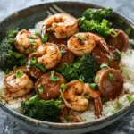 Honey Garlic Shrimp, Sausage & Broccoli