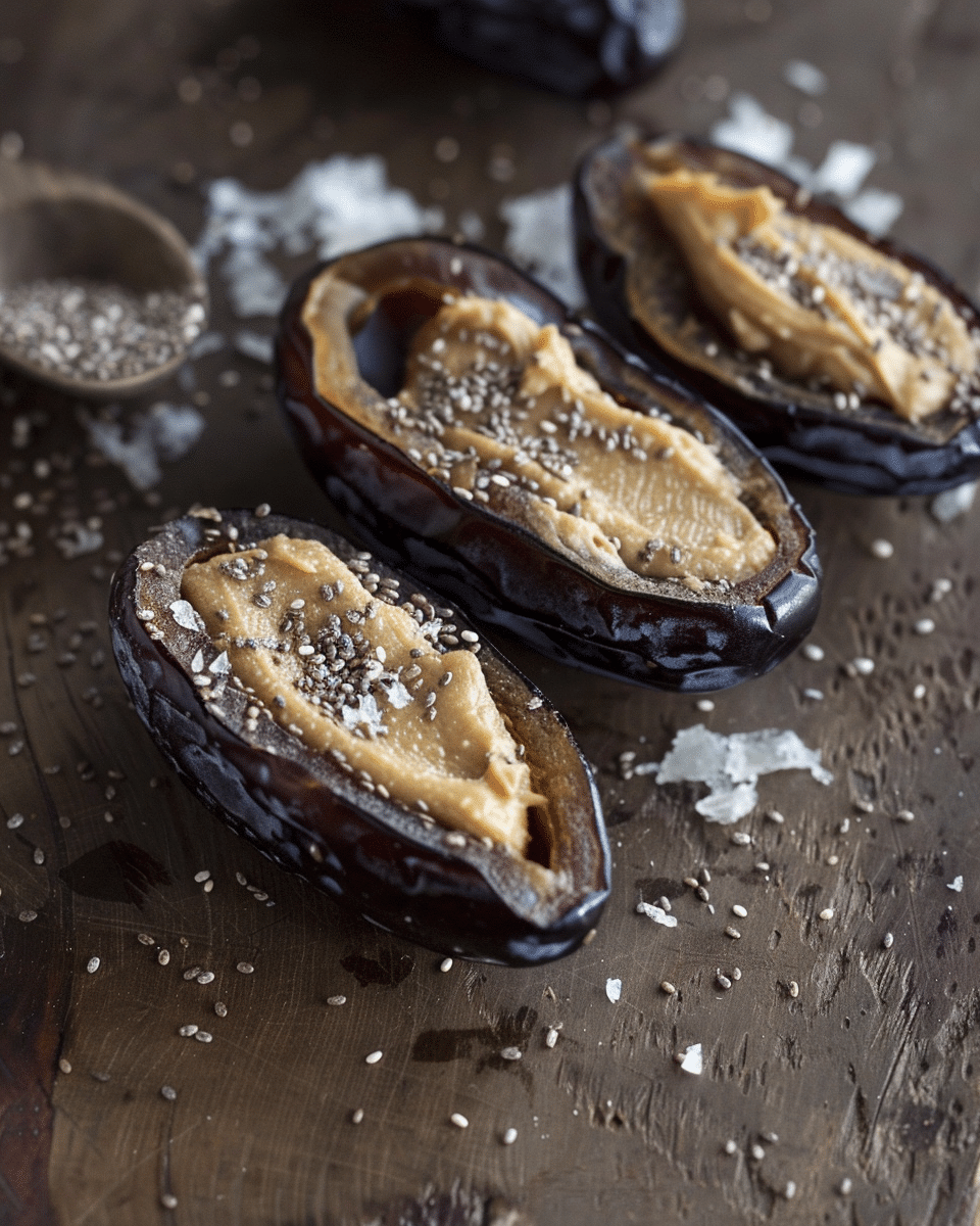 Peanut Butter & Chia Jam Stuffed Dates