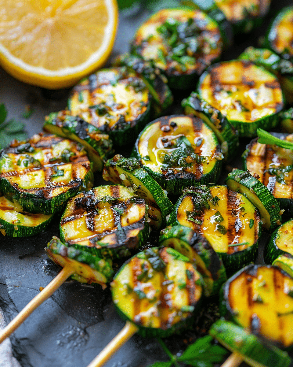 Garlic Butter Zucchini Skewers