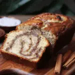 Soft & Moist Greek Yogurt Banana Bread with Cinnamon Swirl Slices