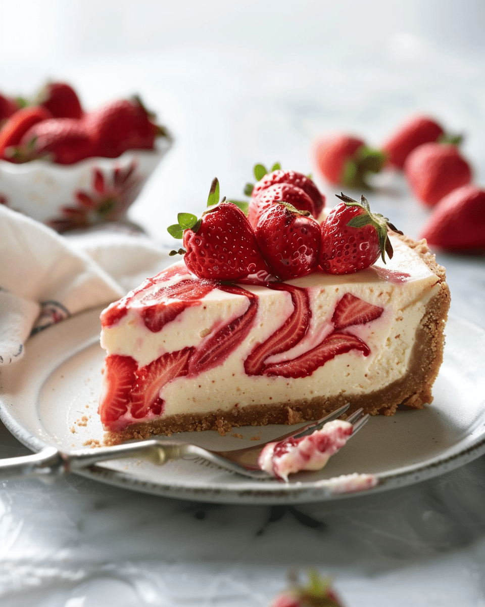 Strawberry Swirl Cheesecake