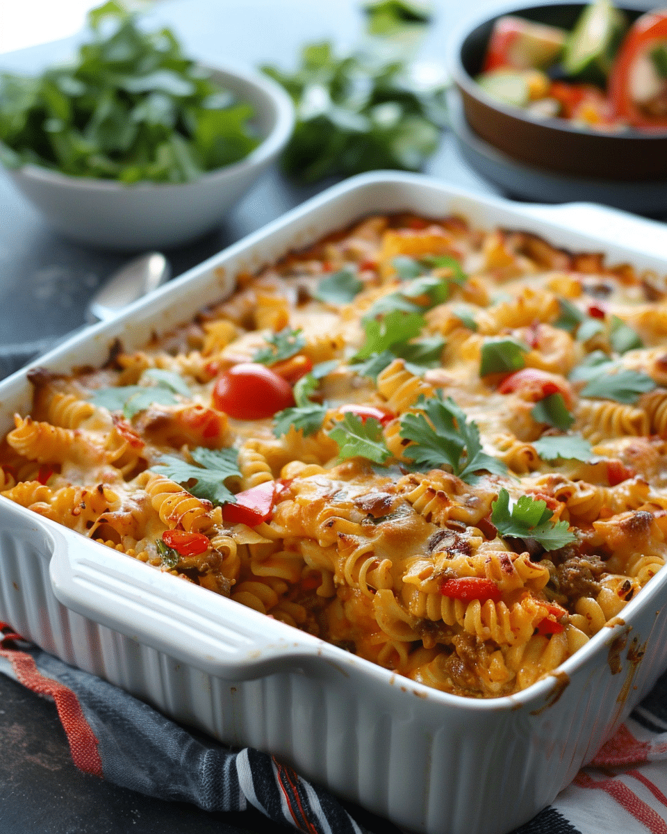 Preppable Fajita Pasta Bake