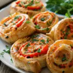 Cheesy Roasted Pepper Pastry Pinwheels