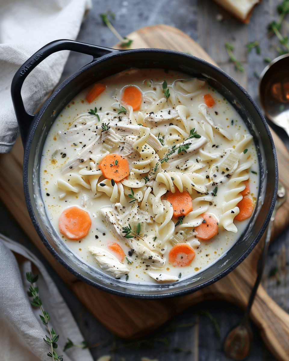 Creamy Homemade Chicken Noodle Soup