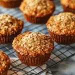 Banana Oat Blondie Muffins with Gooey Tops