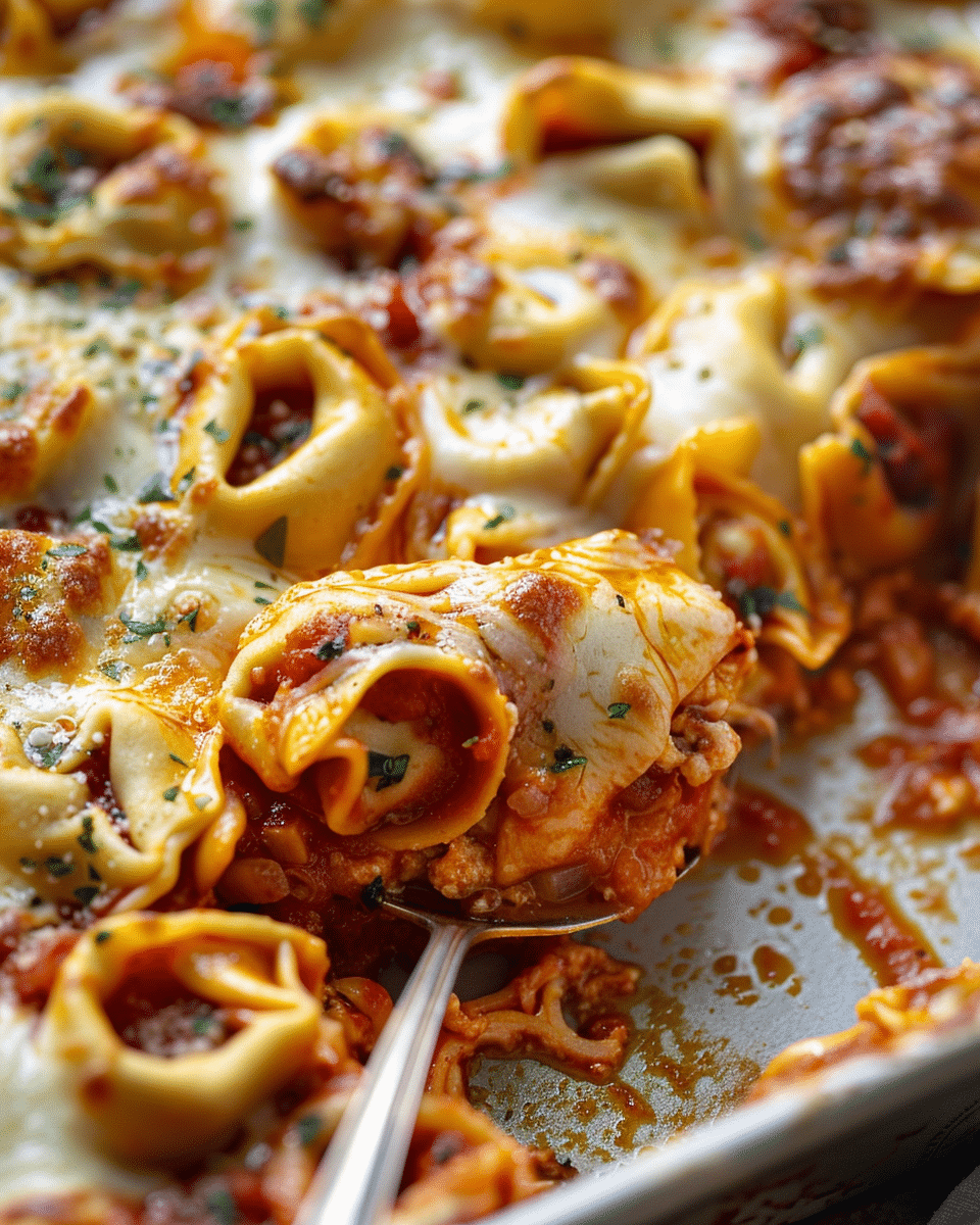 Cheesy Pizza Tortellini Bake Freezer Meal
