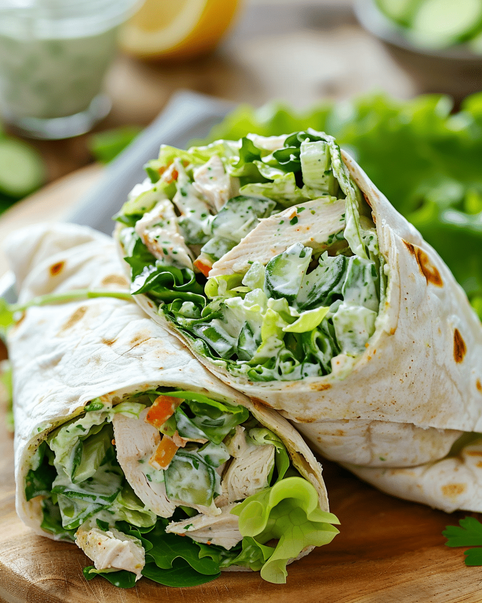 Green Goddess Chicken Salad Wraps
