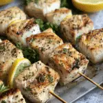 Lemon Pepper Grilled Swordfish Kabobs