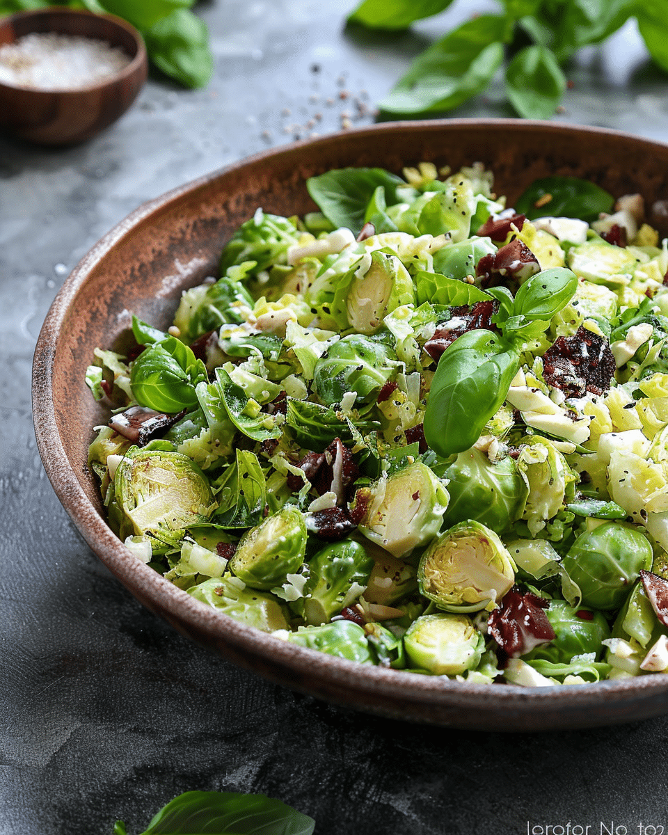 Italian Chopped Brussels Sprouts Salad