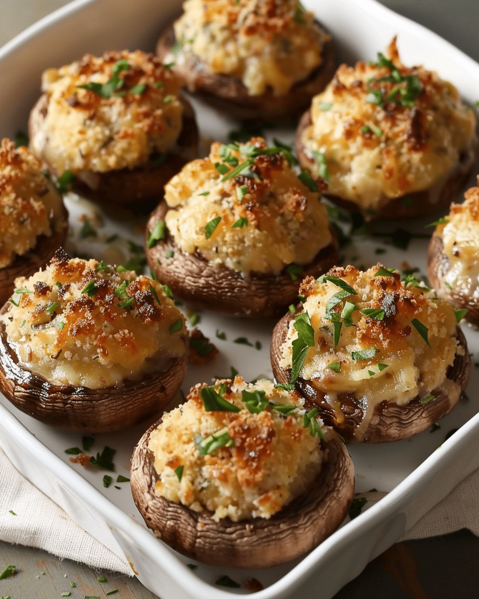 Printable Red Lobster Stuffed Mushrooms Recipe Card