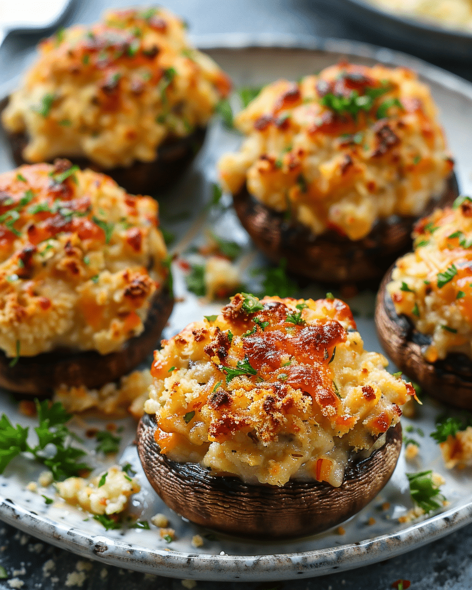 Cheesecake Factory Stuffed Mushrooms Recipe Card