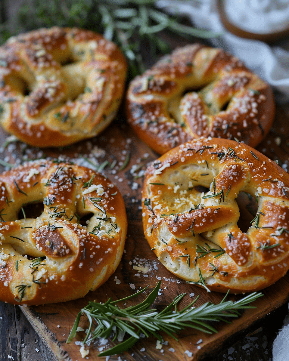 Cheesy Rosemary Pretzels
